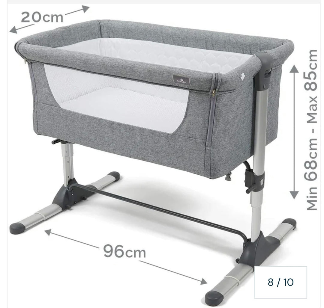 Johnston's Snuggle Cuddle Co-sleeper Beside Crib + Safety Mattress